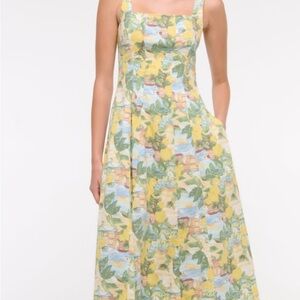 Abercrombie & Fitch Yellow Green Sundress Square Neck